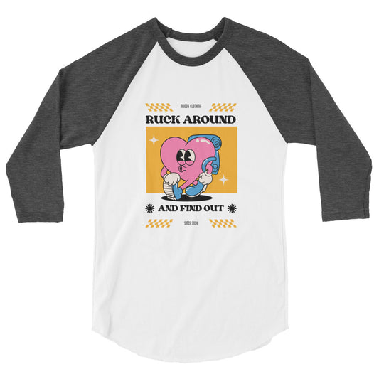 #RuckAroundAndFindOut Womens 3/4 Sleeve Raglan Tee